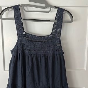 Navy blue tiered Midi Dress